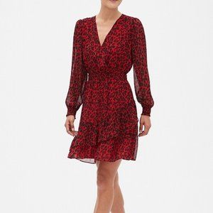 Banana Republic Red Cheetah Fit & Flare Dress NWT
